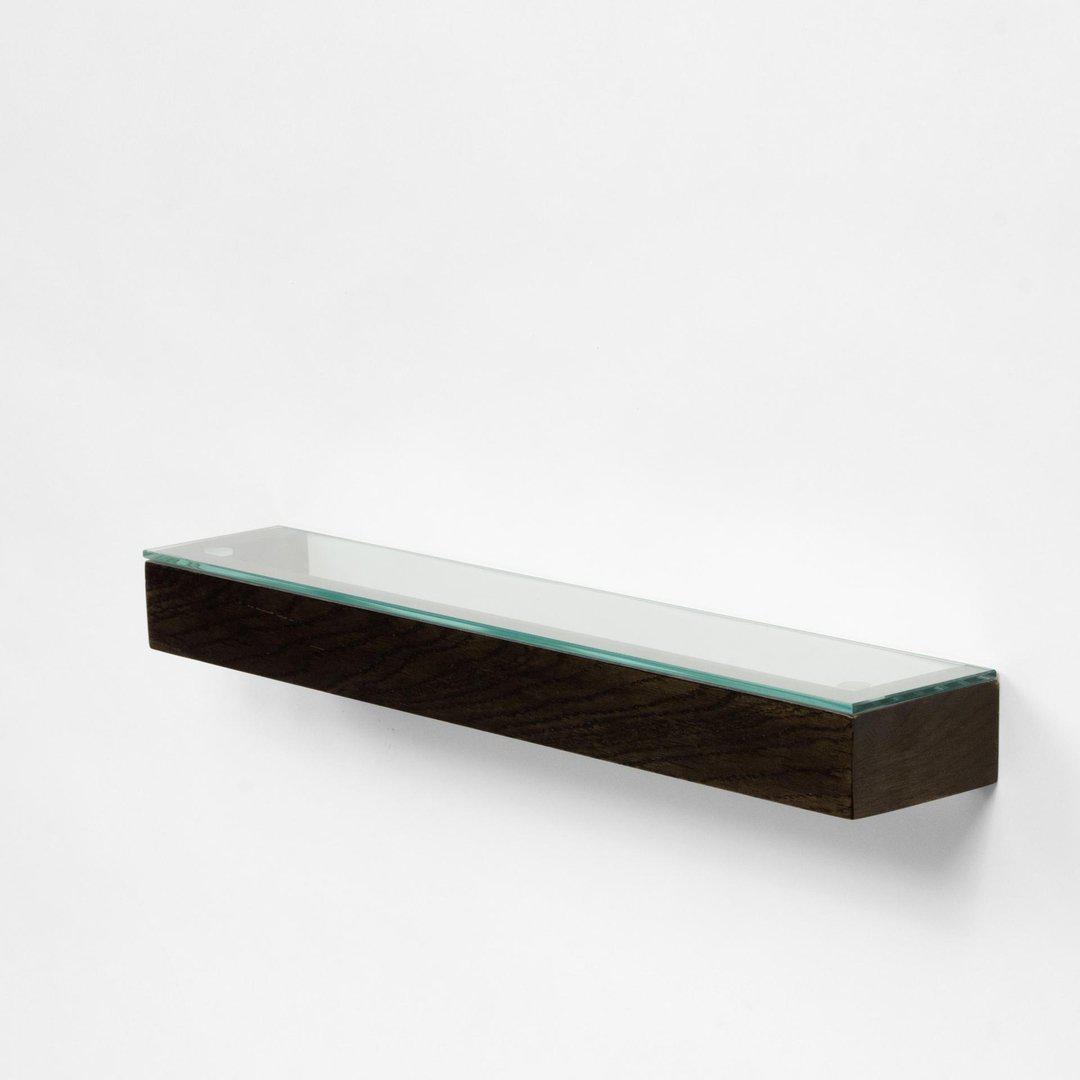 Slimline Glass Shelf Dark Oak