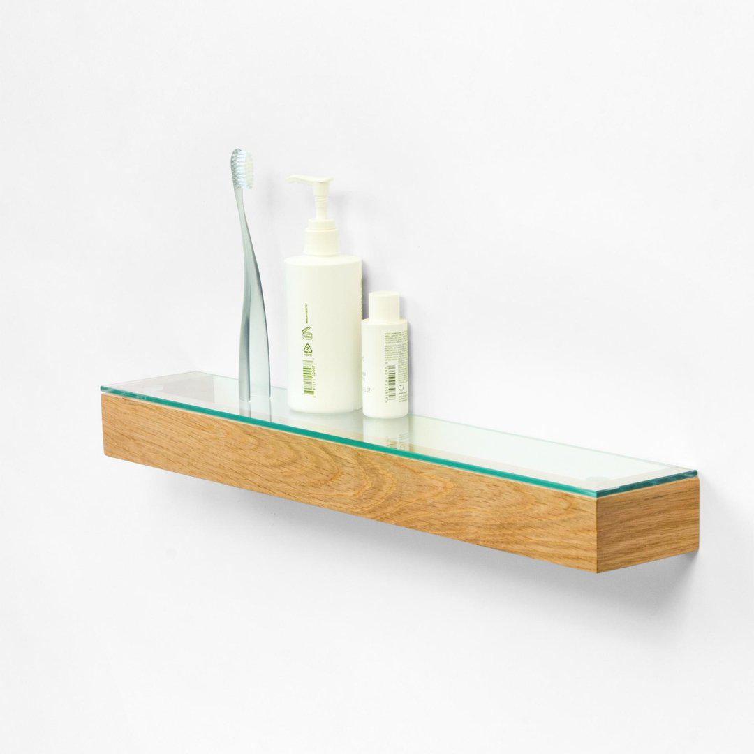 Slimline Glass Shelf Oak