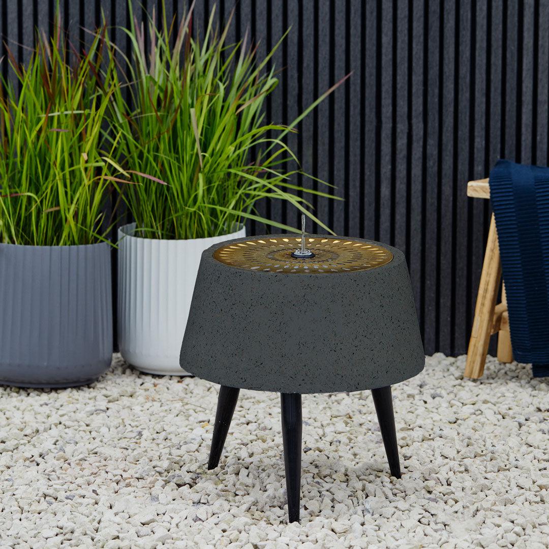 Solis Water Feature On Stand - Charcoal And Aged Copper