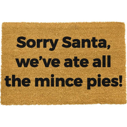 Sorry Santa, we've ate all the mince pies doormat