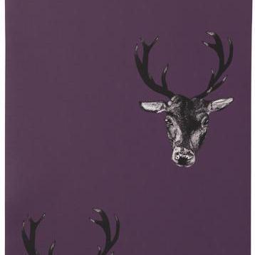Stag Print Wallpaper - Plum - Graduate Collection