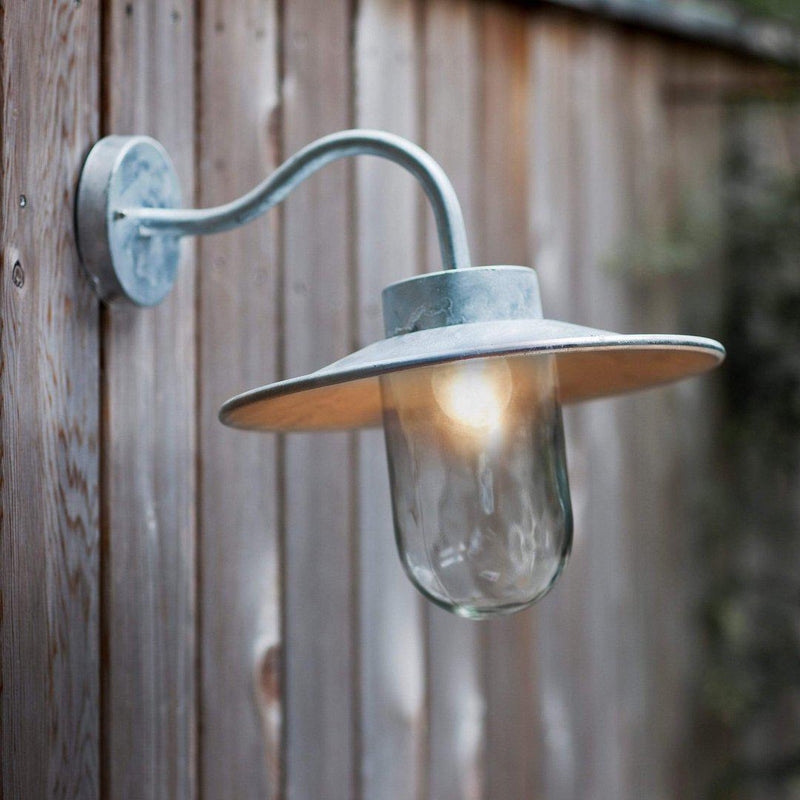 Steel Outdoor Swan Neck Wall Light