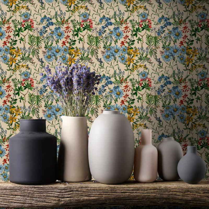 Summerish Taupe Wallpaper - Set of 3 Rolls - MINDTHEGAP