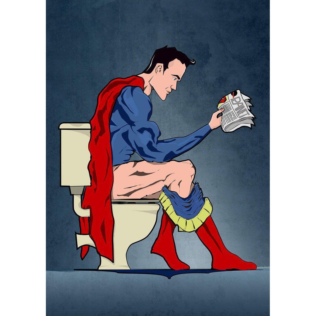 Superman on the Loo Print