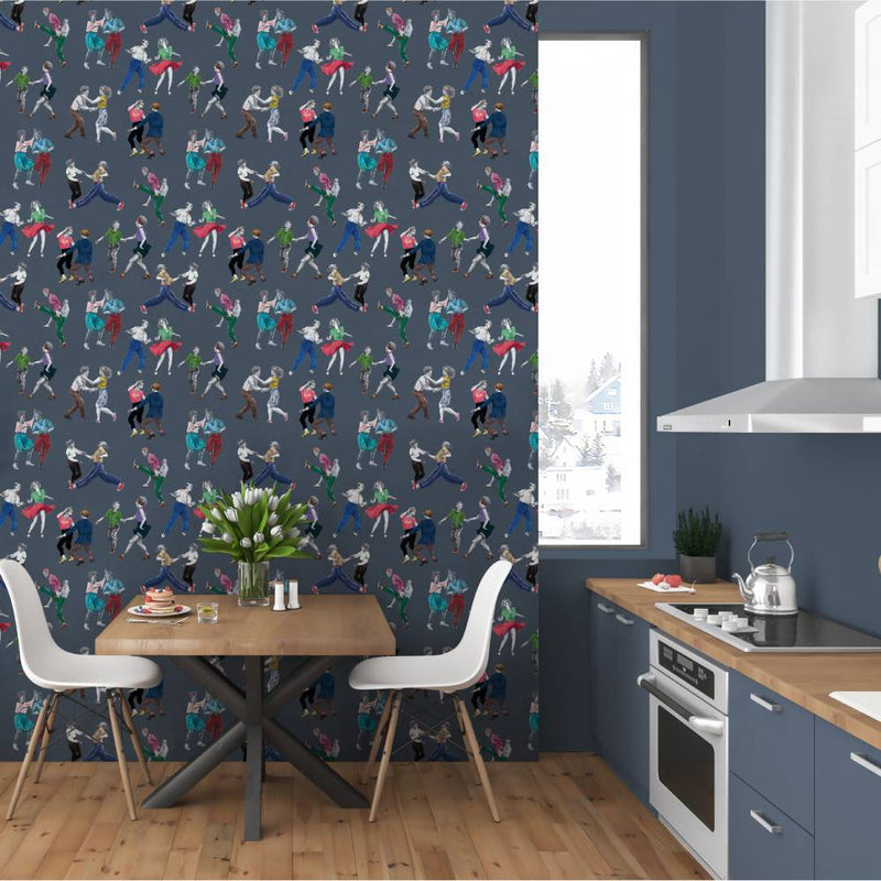 Swing Time Wallpaper - Blue - Graduate Collection