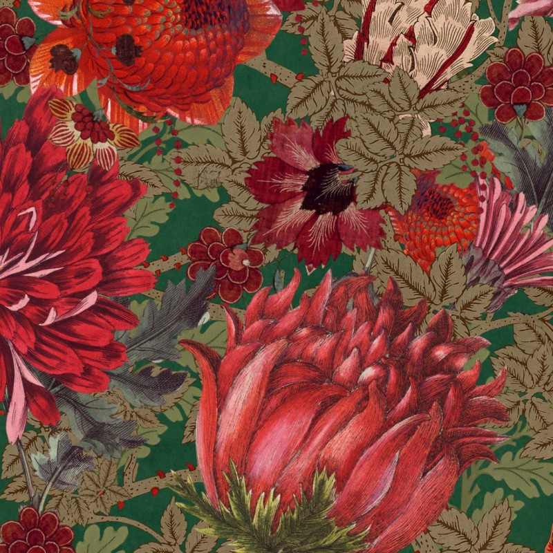 The Flowering Green Wallpaper - Set of 3 Rolls - MINDTHEGAP