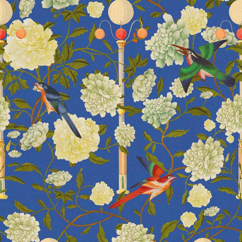 The Garden Of Immortality Lapis Blue Wallpaper - Set of 3 Rolls - MINDTHEGAP