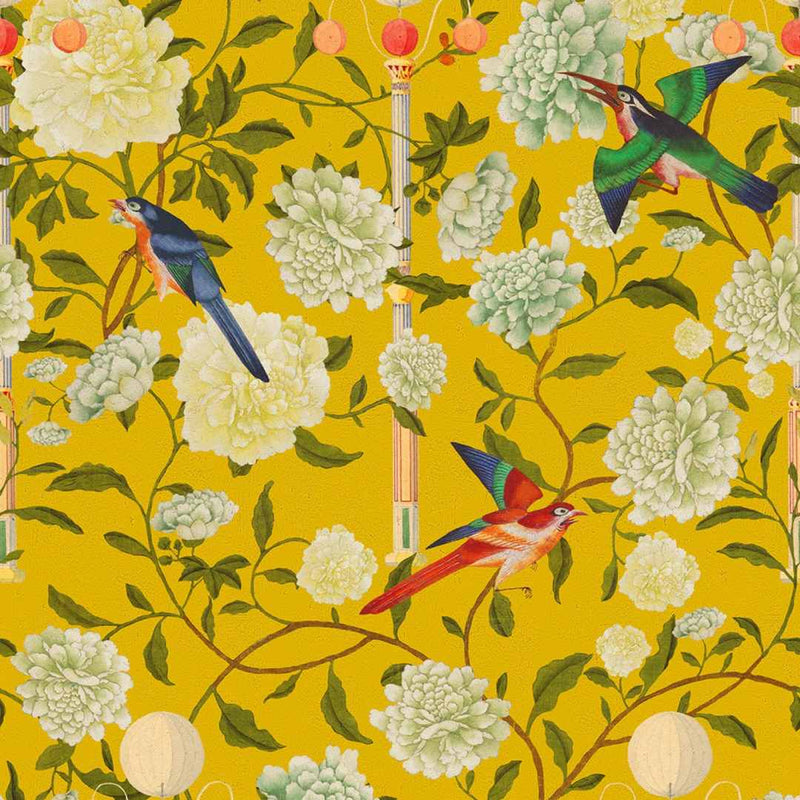 The Garden Of Immortality Mustard Wallpaper - Set of 3 Rolls - MINDTHEGAP