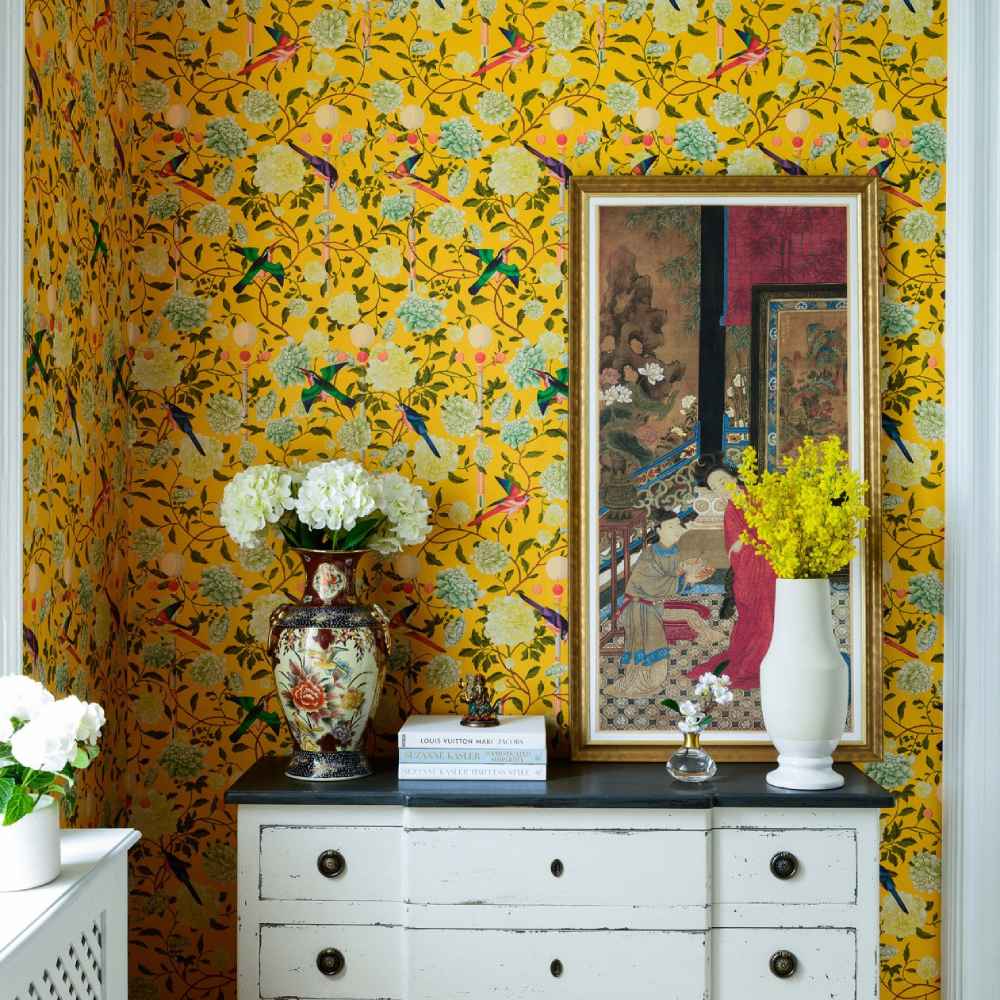 The Garden Of Immortality Mustard Wallpaper - Set of 3 Rolls - MINDTHEGAP