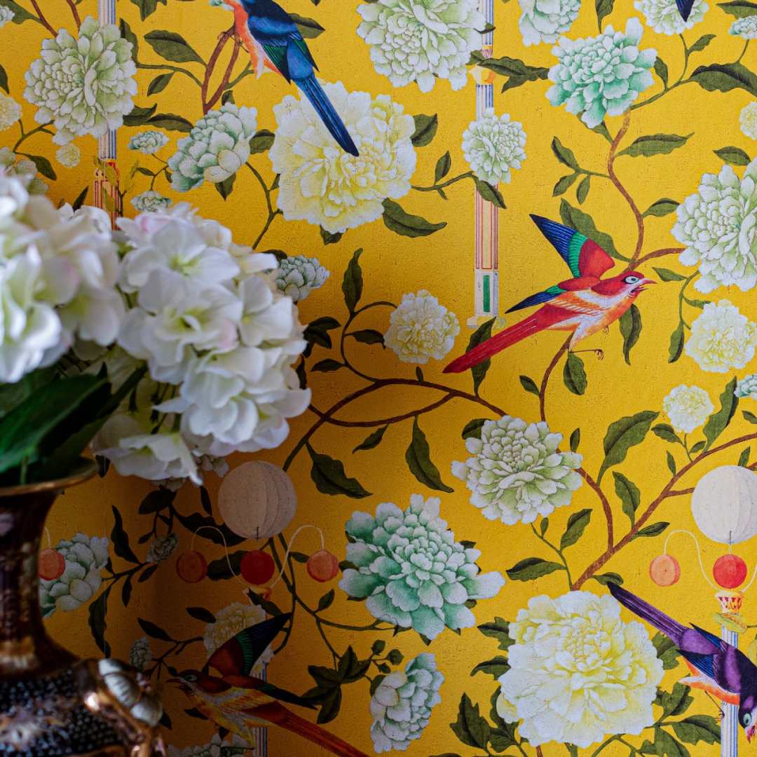 The Garden Of Immortality Mustard Wallpaper - Set of 3 Rolls - MINDTHEGAP