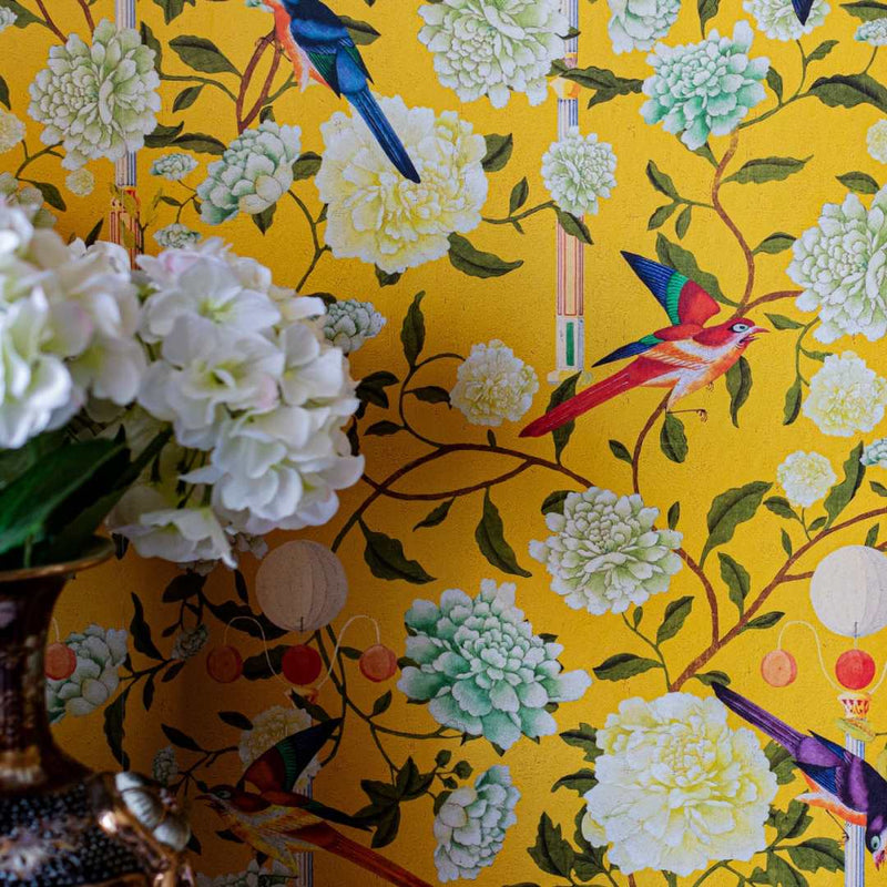 The Garden Of Immortality Mustard Wallpaper - Set of 3 Rolls - MINDTHEGAP