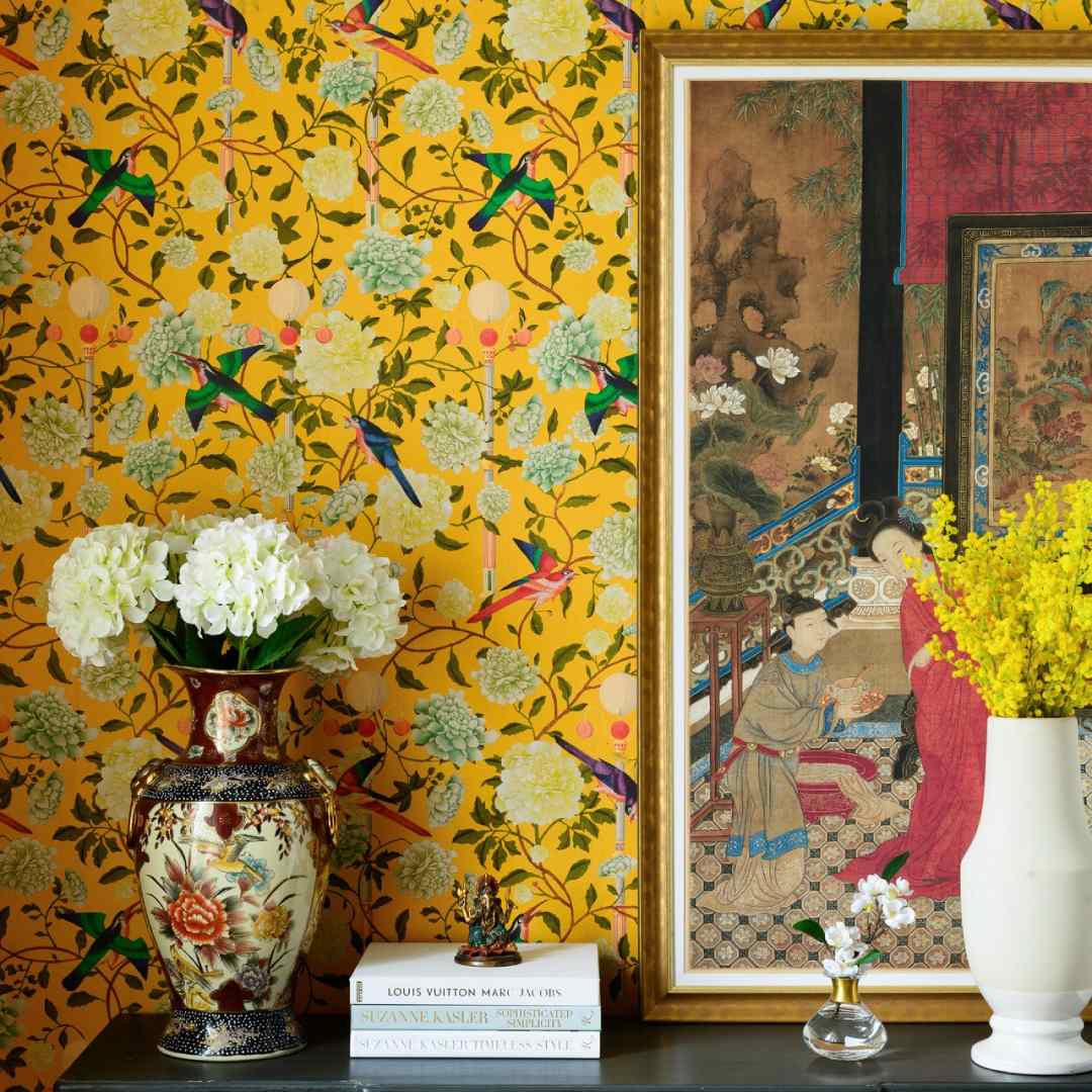 The Garden Of Immortality Mustard Wallpaper - Set of 3 Rolls - MINDTHEGAP