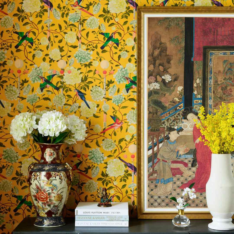 The Garden Of Immortality Mustard Wallpaper - Set of 3 Rolls - MINDTHEGAP