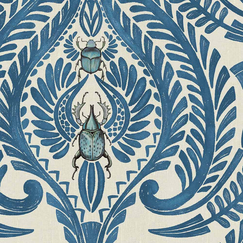 The Great Damask Wallpaper - Azure Blue - Brand Mckenzie