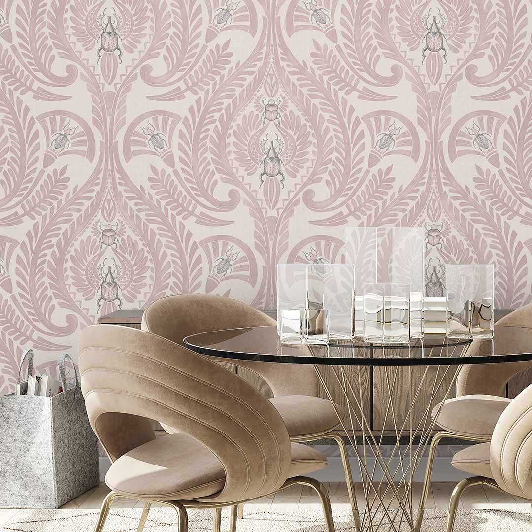 The Great Damask Wallpaper - Dusky Pink - Brand Mckenzie
