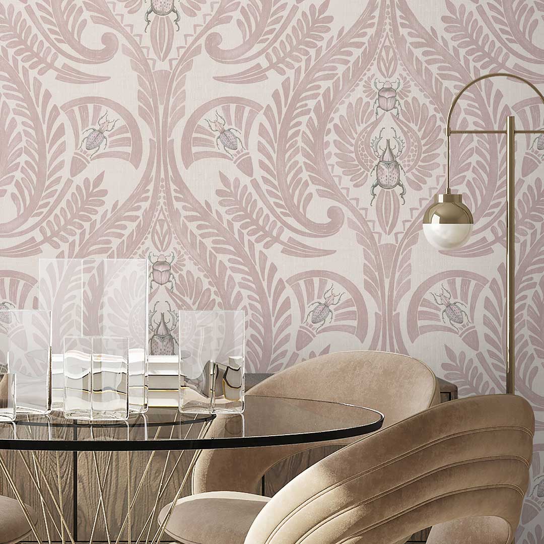 The Great Damask Wallpaper - Dusky Pink - Brand Mckenzie