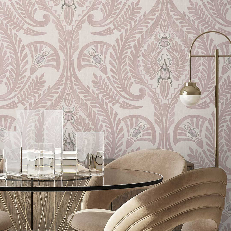 The Great Damask Wallpaper - Dusky Pink - Brand Mckenzie