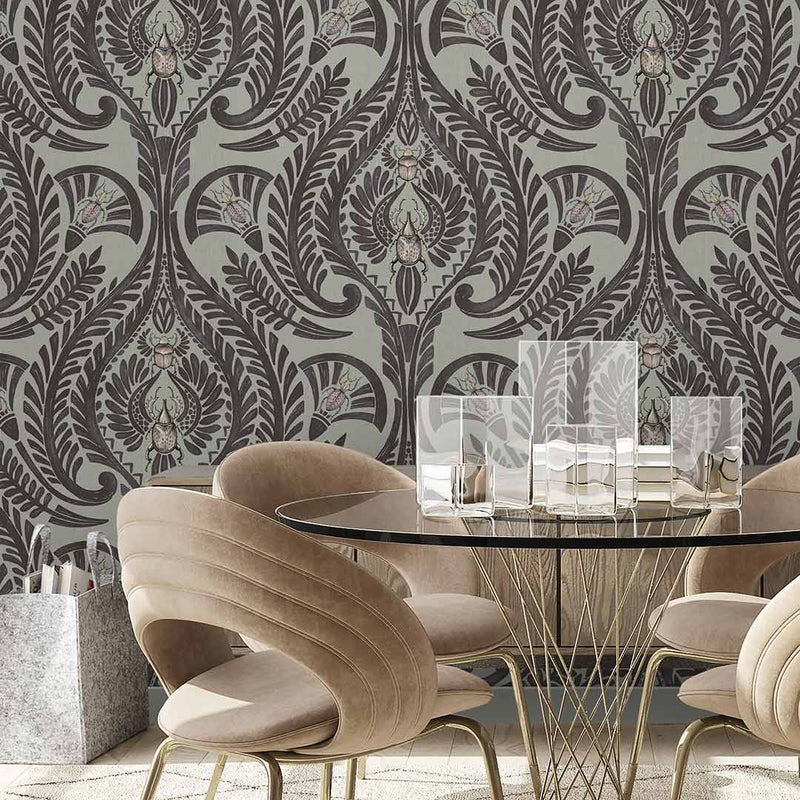 The Great Damask Wallpaper - Raisin - Brand Mckenzie