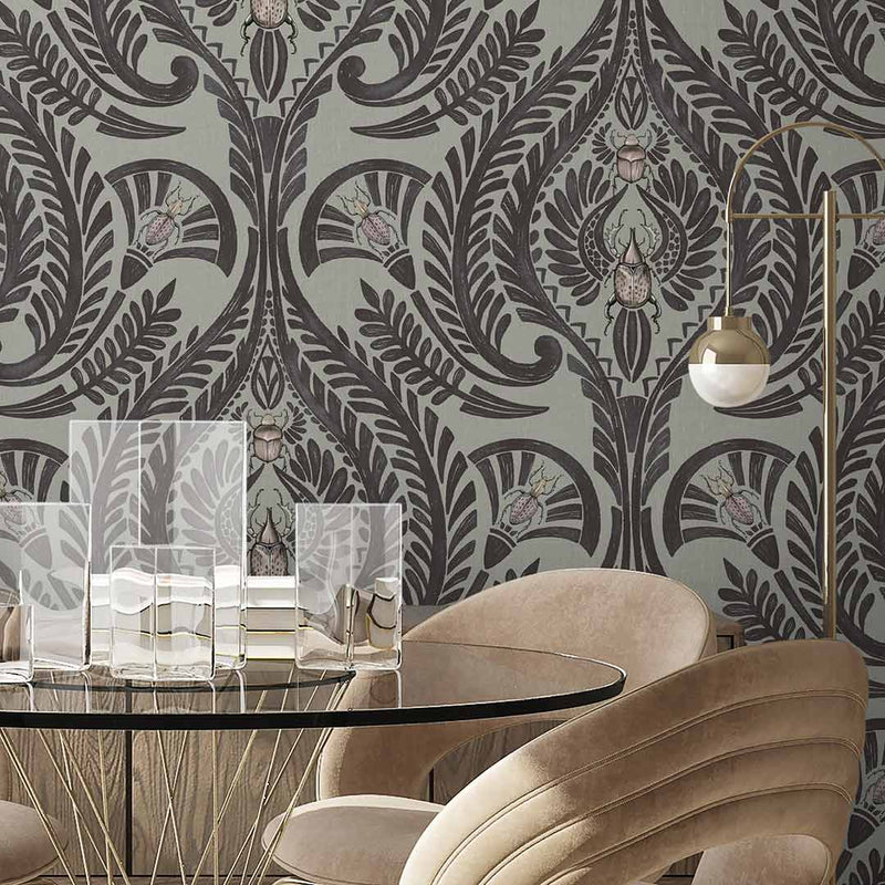 The Great Damask Wallpaper - Raisin - Brand Mckenzie
