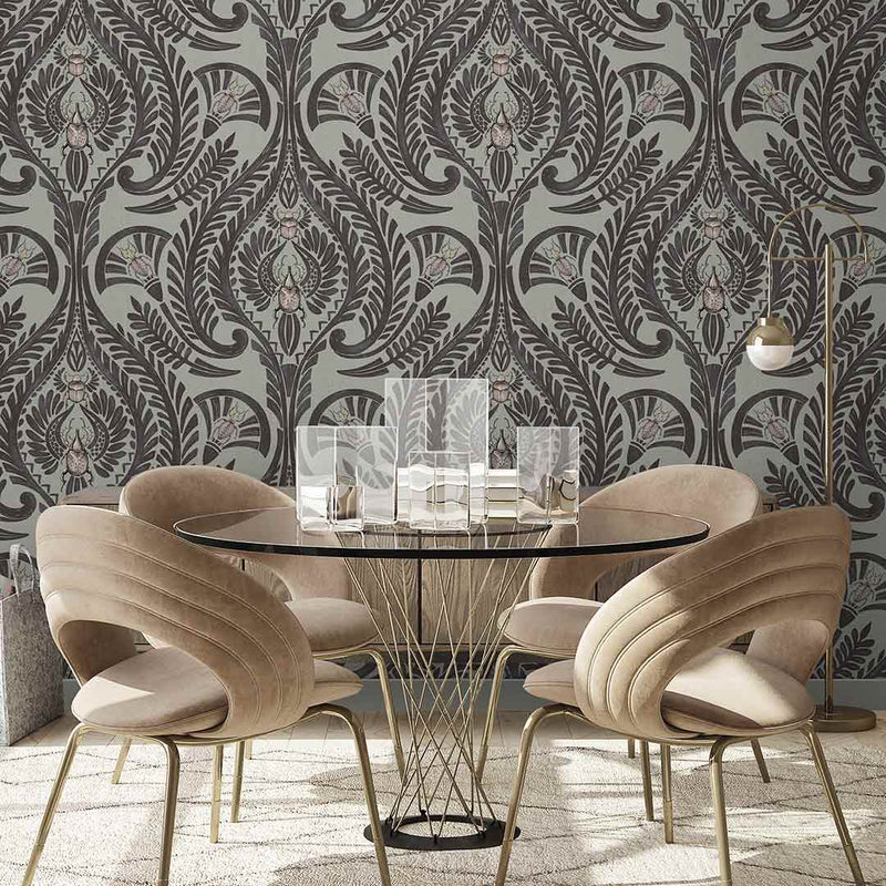 The Great Damask Wallpaper - Raisin - Brand Mckenzie