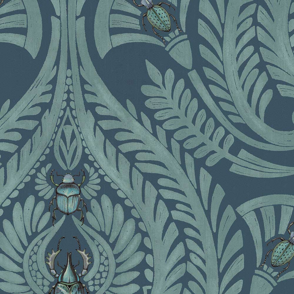 The Great Damask Wallpaper - Teal - Brand Mckenzie