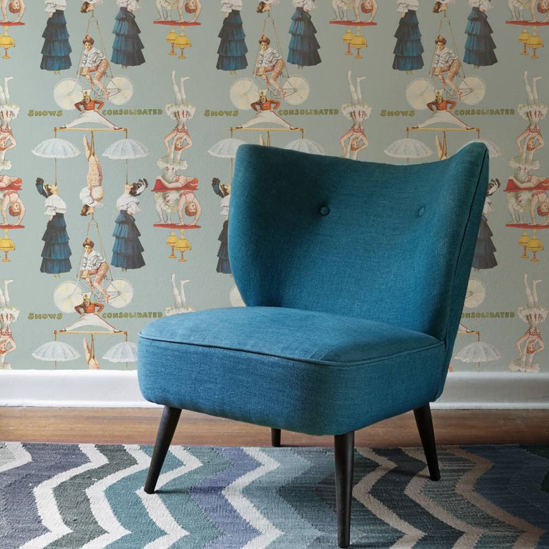 The Great Show Wallpaper - Blue - Set of 3 Rolls - MINDTHEGAP