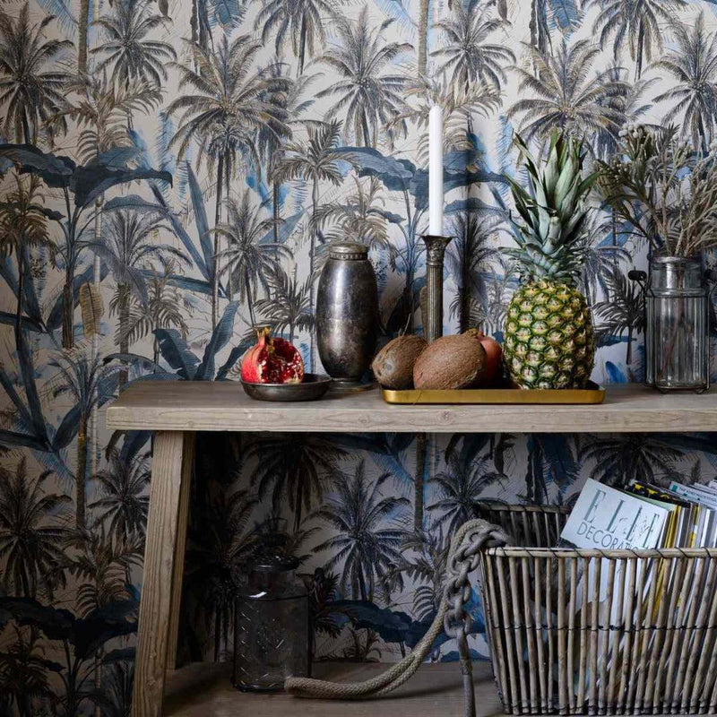 The Jungle Smoke Blue Wallpaper - Set of 3 Rolls - MINDTHEGAP