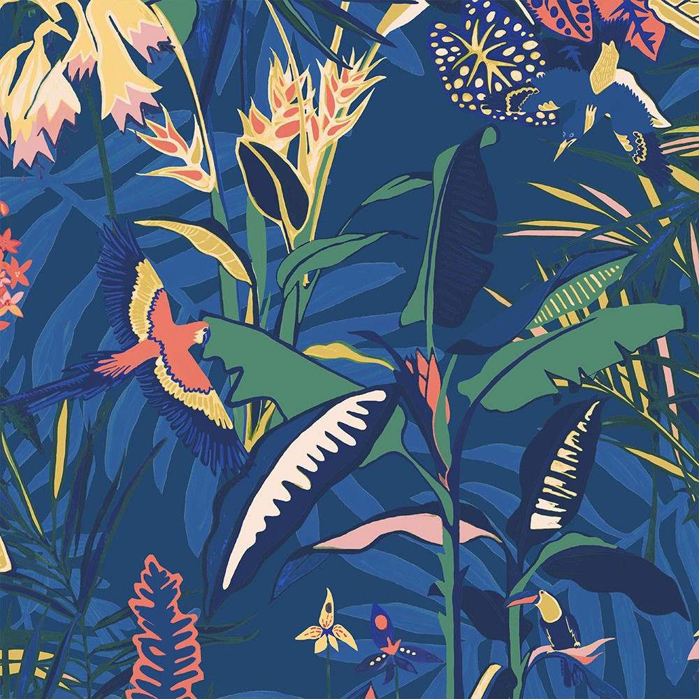 The Tropics Wallpaper - Midnight Blue - Brand Mckenzie