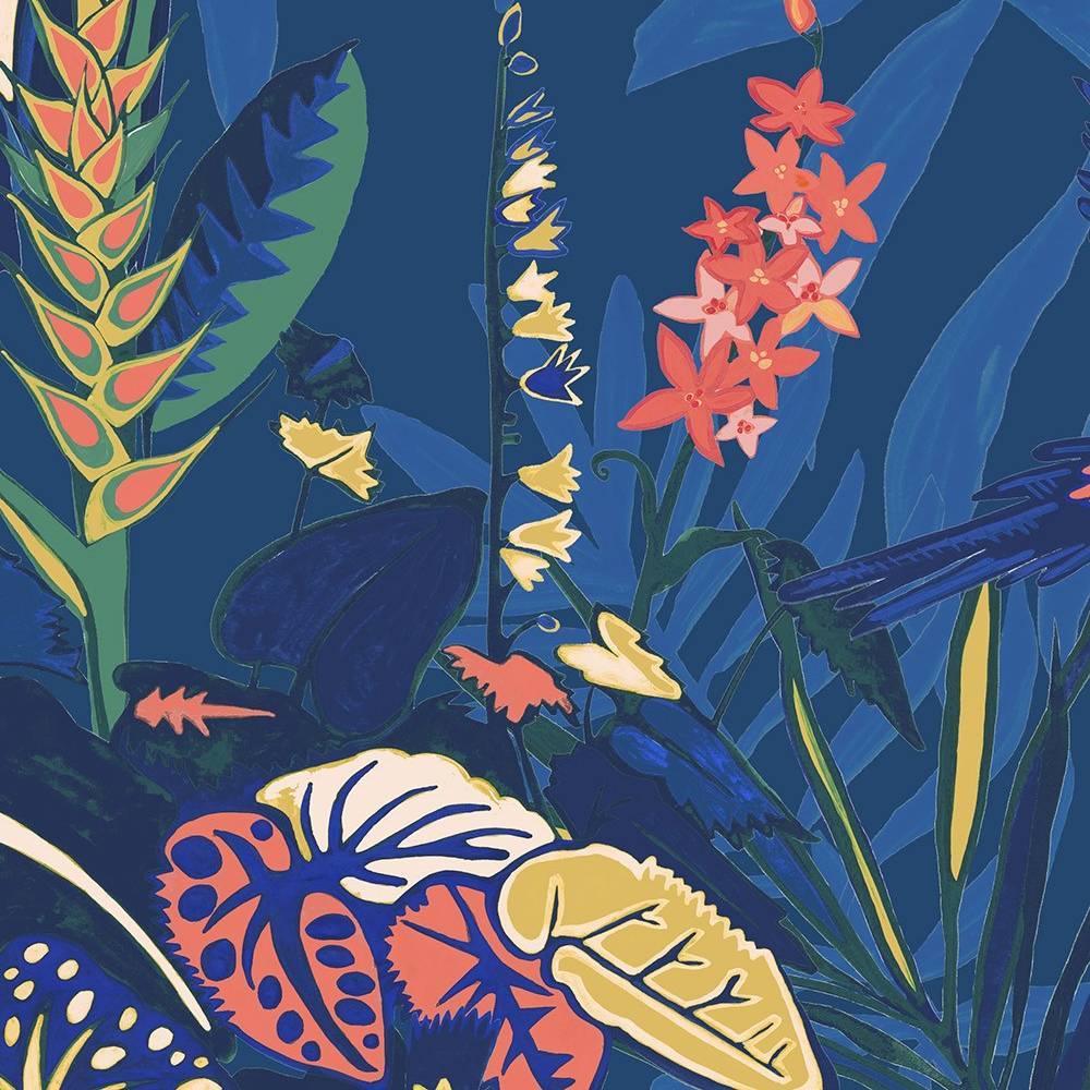 The Tropics Wallpaper - Midnight Blue - Brand Mckenzie
