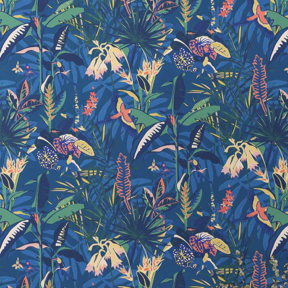 The Tropics Wallpaper - Midnight Blue - Brand Mckenzie