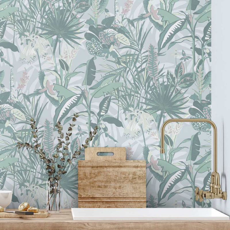 The Tropics Wallpaper - Mint Green - Brand Mckenzie