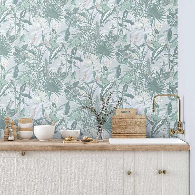 The Tropics Wallpaper - Mint Green - Brand Mckenzie