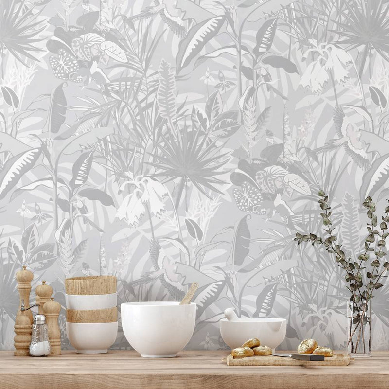 The Tropics Wallpaper - Stone Grey - Brand Mckenzie