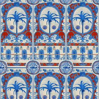 The Villa Mural Red Wallpaper - Set of 3 Rolls - MINDTHEGAP