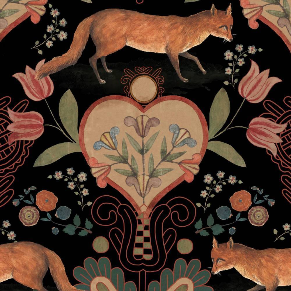 The Vixen Anthracite Wallpaper - Set of 3 Rolls - MINDTHEGAP