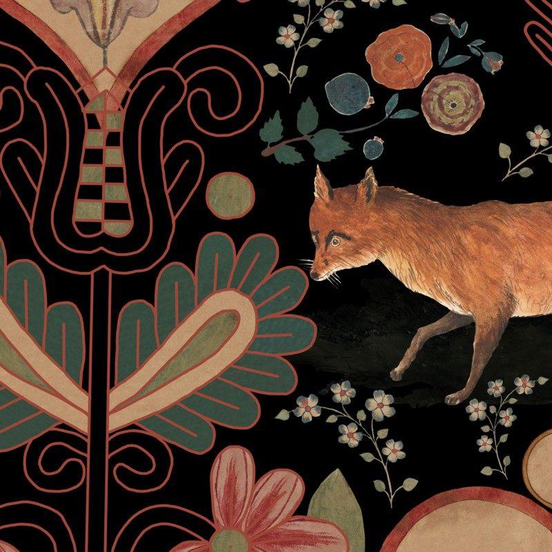 The Vixen Anthracite Wallpaper - Set of 3 Rolls - MINDTHEGAP