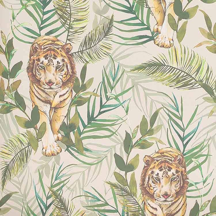 Tiger Tiger Wallpaper - Cream - Graduate Collection