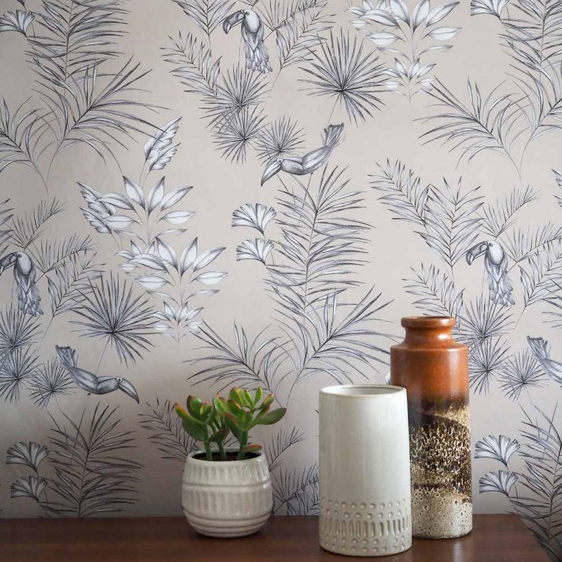 Toucan Toile Wallpaper - Ohpopsi