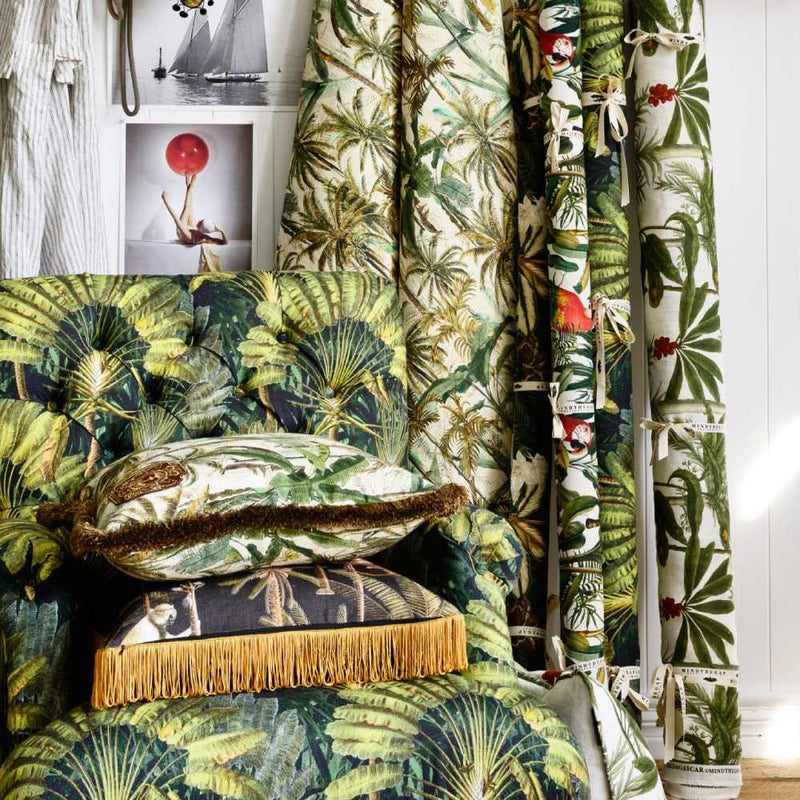 Travellers Palm 100% Linen Fabric - MINDTHEGAP