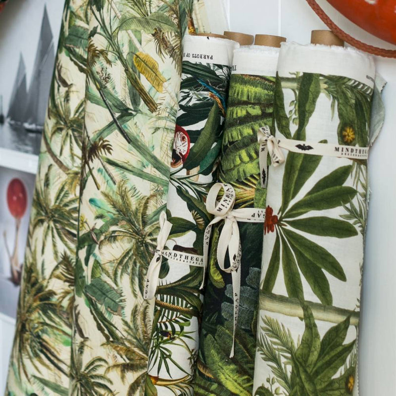 Travellers Palm 100% Linen Fabric - MINDTHEGAP