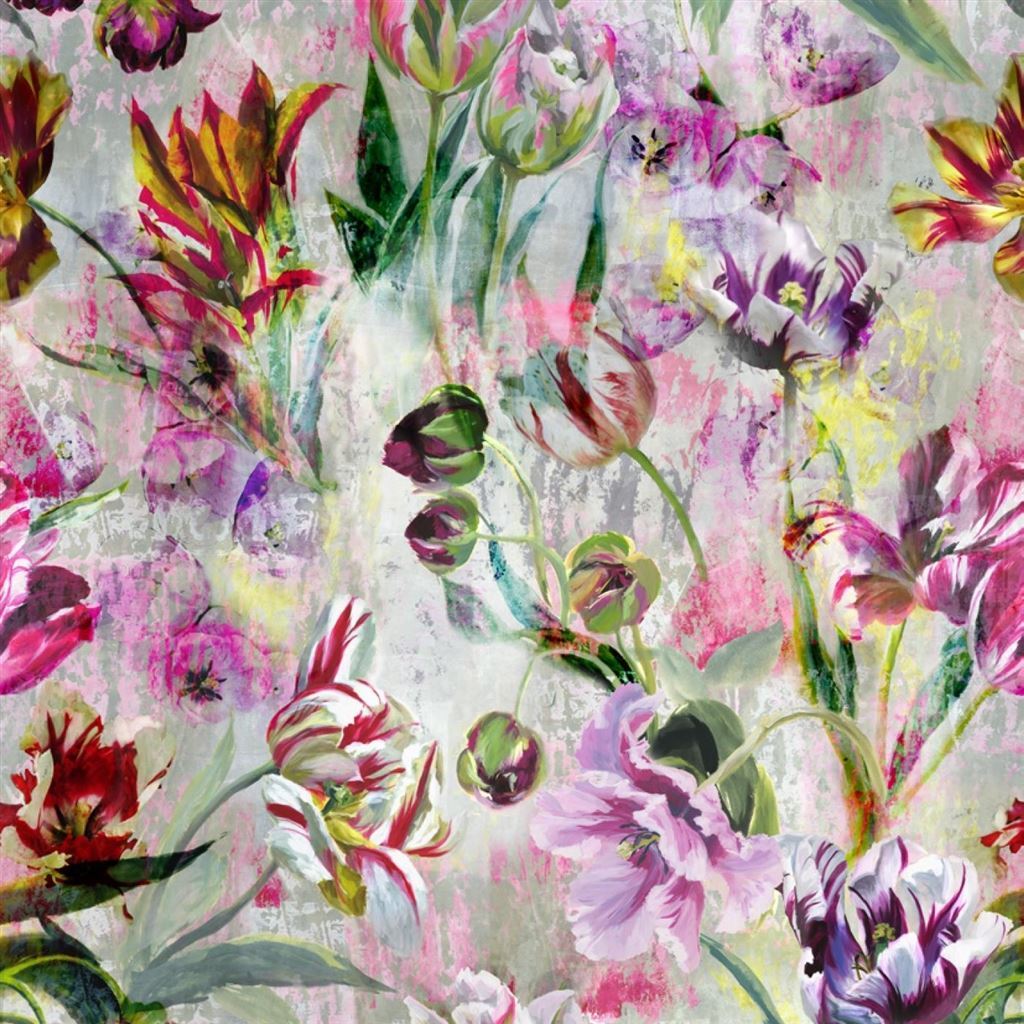 Tulipa Stellata Wallpaper - Fuchsia - Designers Guild