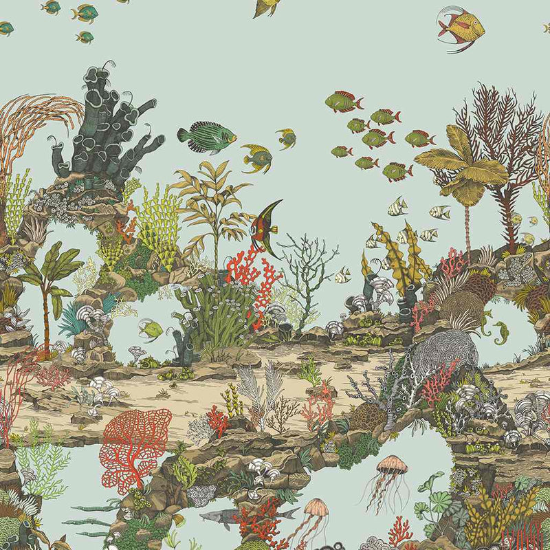 Underwater Jungle Wallpaper - Aqua - Josephine Munsey