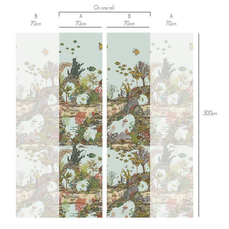 Underwater Jungle Wallpaper - Aqua - Josephine Munsey