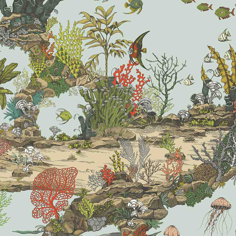 Underwater Jungle Wallpaper - Aqua - Josephine Munsey