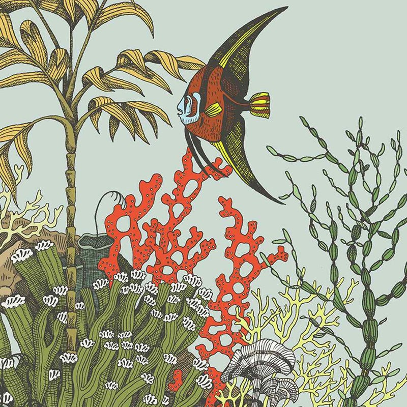 Underwater Jungle Wallpaper - Aqua - Josephine Munsey