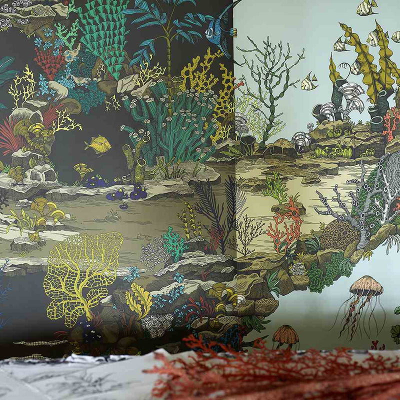 Underwater Jungle Wallpaper - Aqua - Josephine Munsey