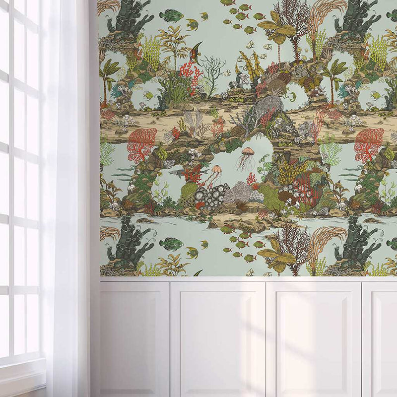Underwater Jungle Wallpaper - Aqua - Josephine Munsey
