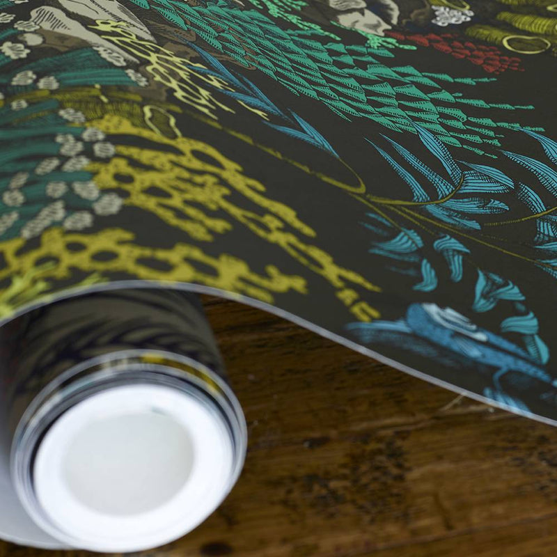 Underwater Jungle Wallpaper - Graphite - Josephine Munsey