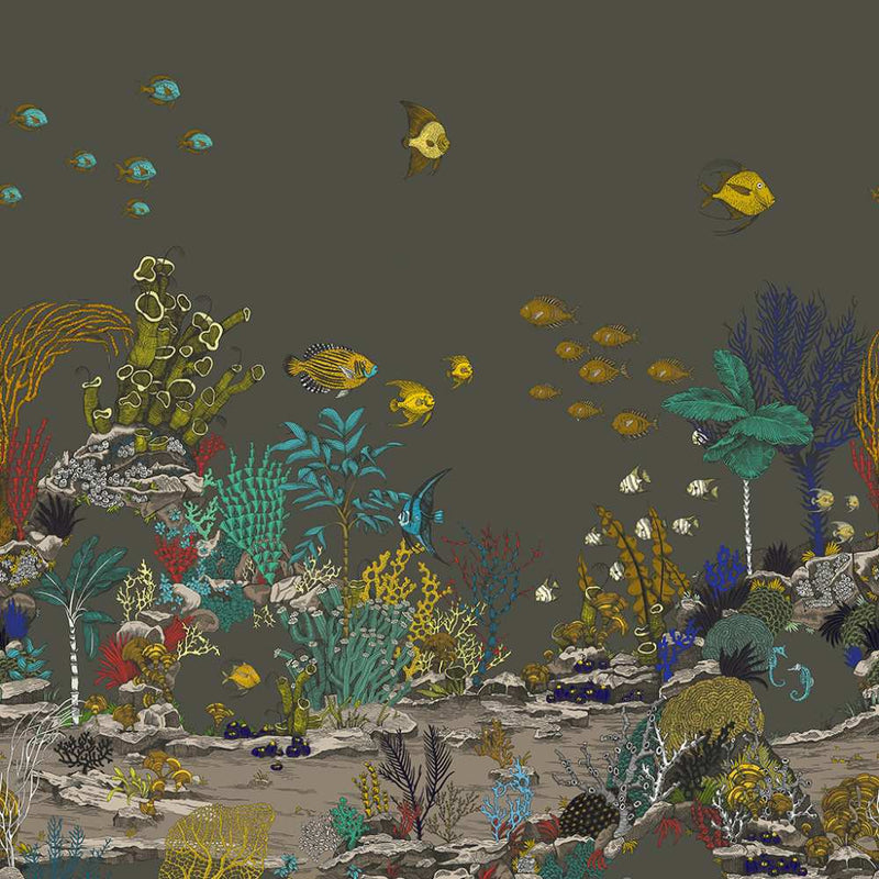Underwater Jungle Wallpaper - Graphite - Josephine Munsey
