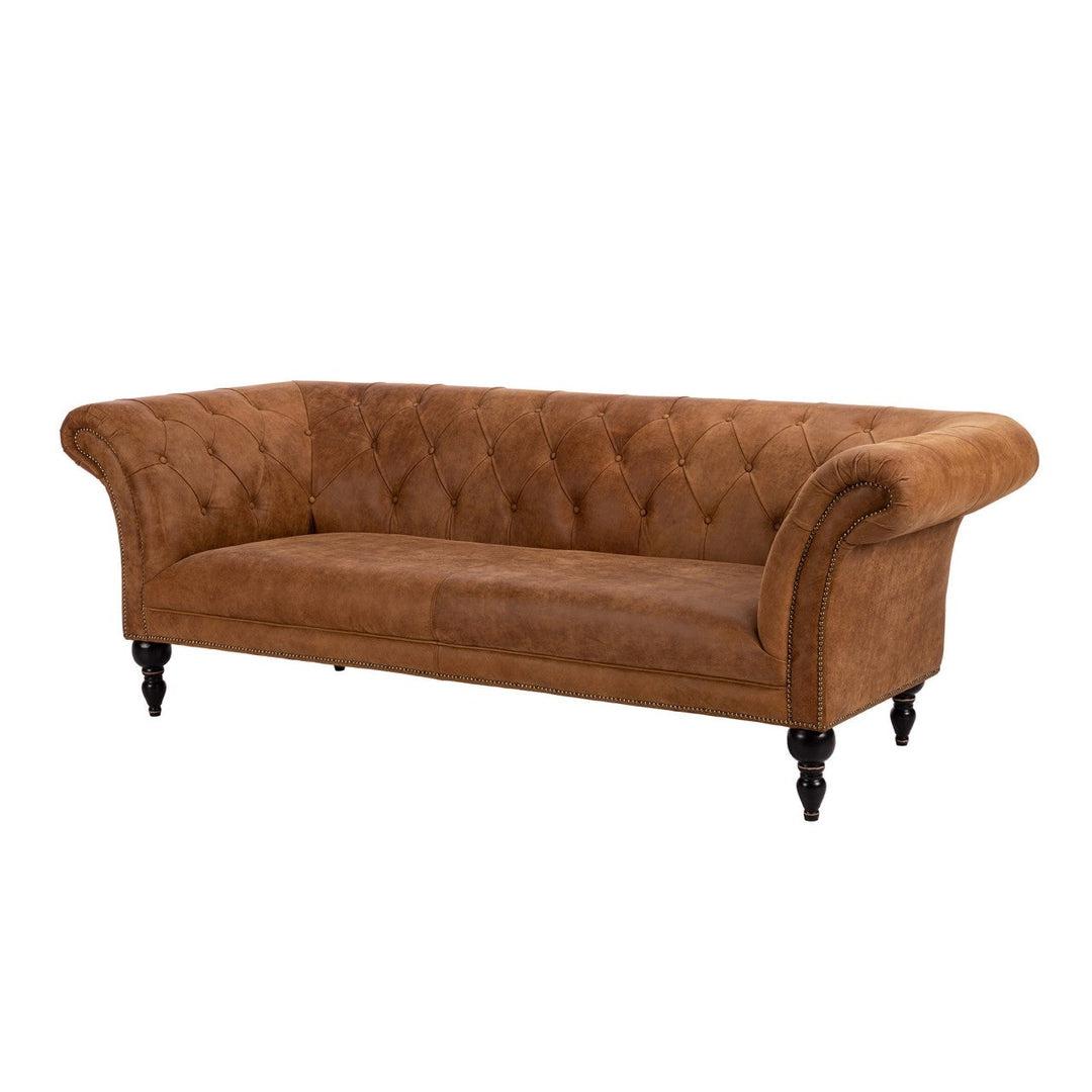 Vintage Brown Leather Chesterfield Sofa - Mind The Gap